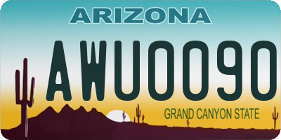 AZ license plate AWU0090
