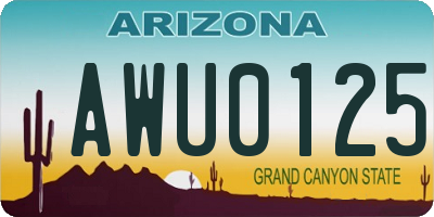 AZ license plate AWU0125
