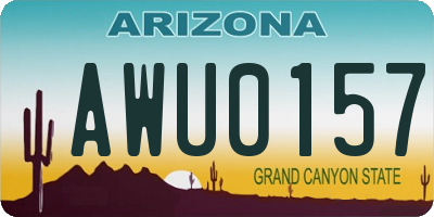 AZ license plate AWU0157