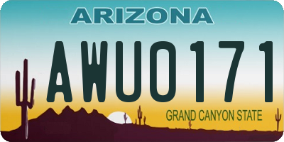 AZ license plate AWU0171