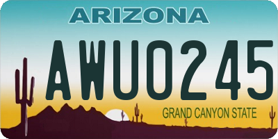 AZ license plate AWU0245