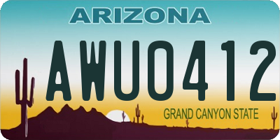 AZ license plate AWU0412