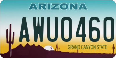AZ license plate AWU0460