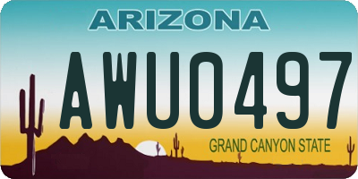 AZ license plate AWU0497