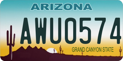 AZ license plate AWU0574