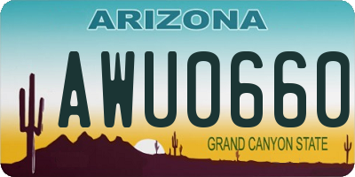 AZ license plate AWU0660
