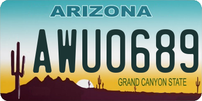 AZ license plate AWU0689