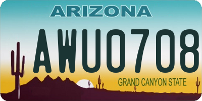 AZ license plate AWU0708