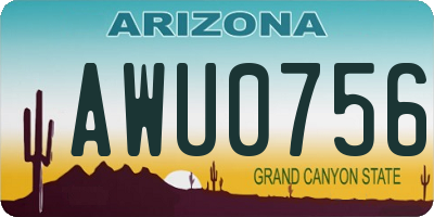 AZ license plate AWU0756