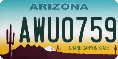 AZ license plate AWU0759