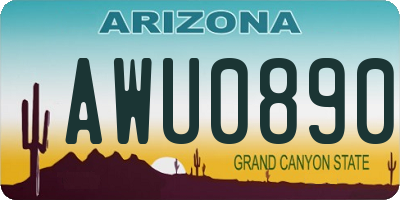 AZ license plate AWU0890