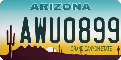 AZ license plate AWU0899