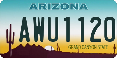 AZ license plate AWU1120