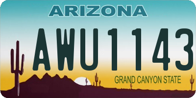 AZ license plate AWU1143