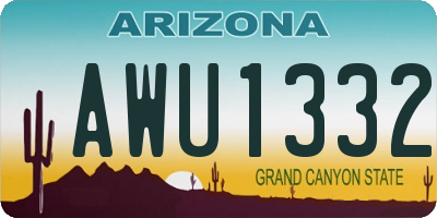 AZ license plate AWU1332