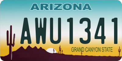 AZ license plate AWU1341