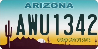 AZ license plate AWU1342