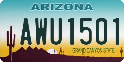 AZ license plate AWU1501