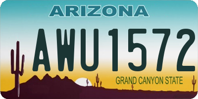 AZ license plate AWU1572