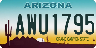 AZ license plate AWU1795
