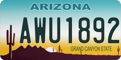 AZ license plate AWU1892