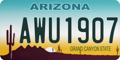 AZ license plate AWU1907