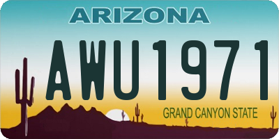 AZ license plate AWU1971