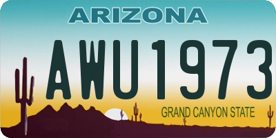 AZ license plate AWU1973
