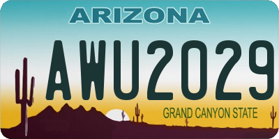 AZ license plate AWU2029