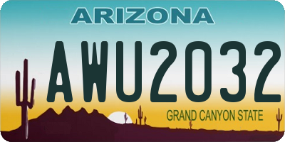 AZ license plate AWU2032