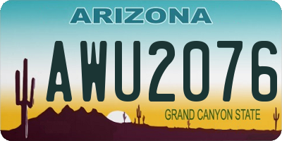 AZ license plate AWU2076