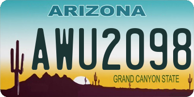 AZ license plate AWU2098