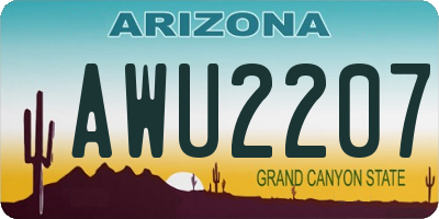 AZ license plate AWU2207