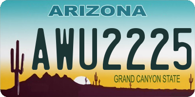 AZ license plate AWU2225