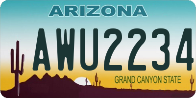 AZ license plate AWU2234
