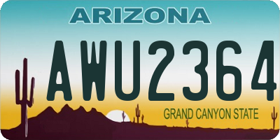 AZ license plate AWU2364