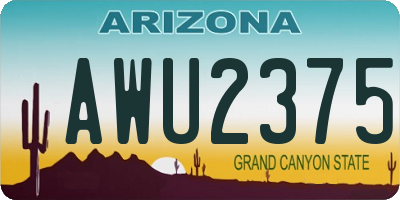AZ license plate AWU2375