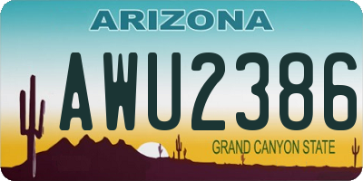 AZ license plate AWU2386