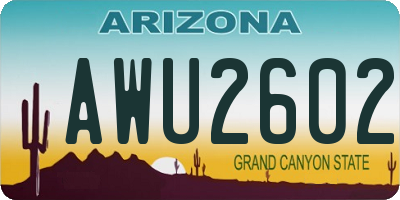 AZ license plate AWU2602
