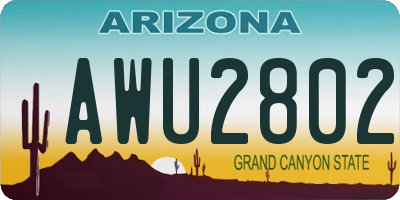 AZ license plate AWU2802