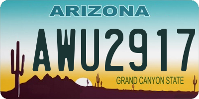 AZ license plate AWU2917