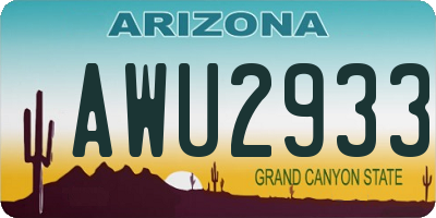 AZ license plate AWU2933