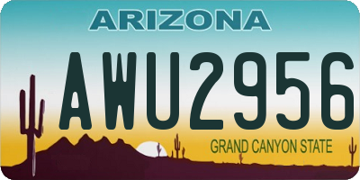 AZ license plate AWU2956