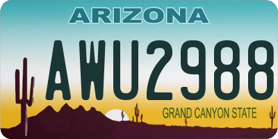 AZ license plate AWU2988