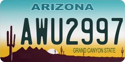 AZ license plate AWU2997