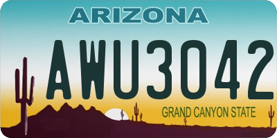 AZ license plate AWU3042