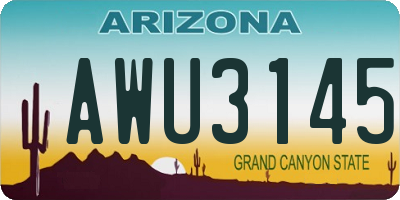 AZ license plate AWU3145