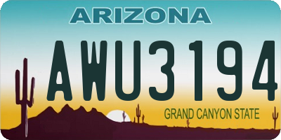 AZ license plate AWU3194