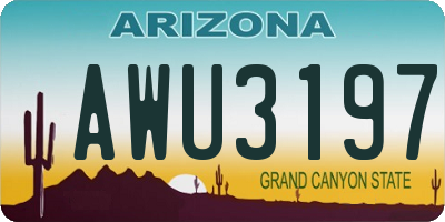 AZ license plate AWU3197