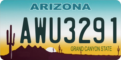 AZ license plate AWU3291